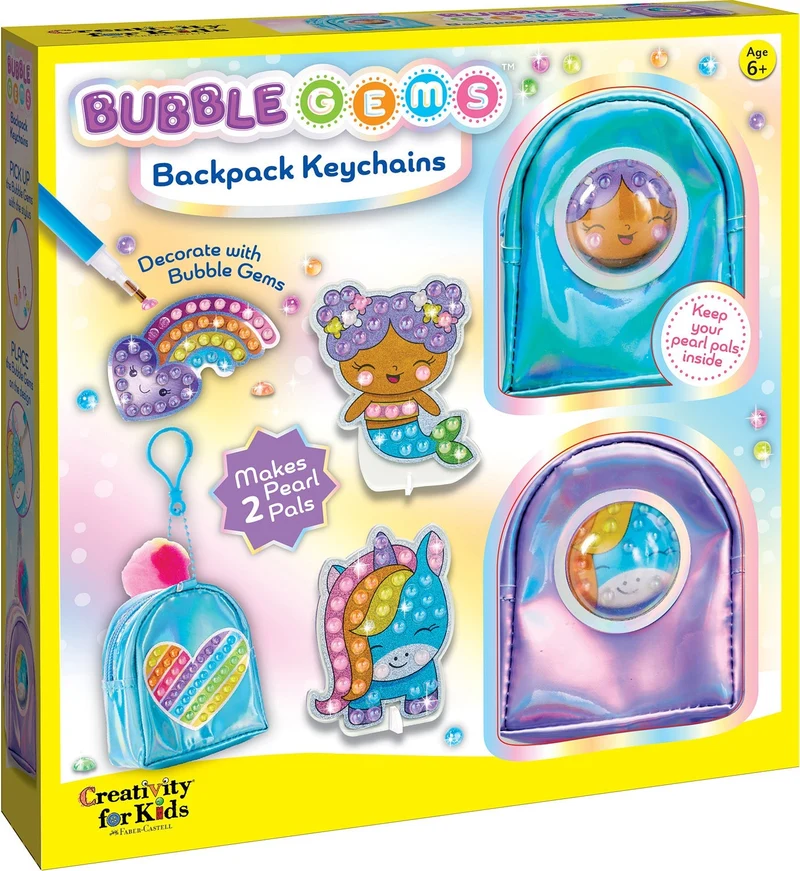 Creativity For Kids Bubble Gem Backpack Keychain Craft Kit
