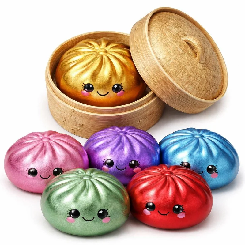 Single 4" Mystery Squishy Dumpling - Metallic Colors
