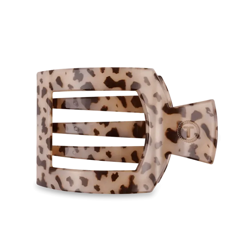 Teleties Large Flat Square Hair Clip Blonde Tortoise 4.5in