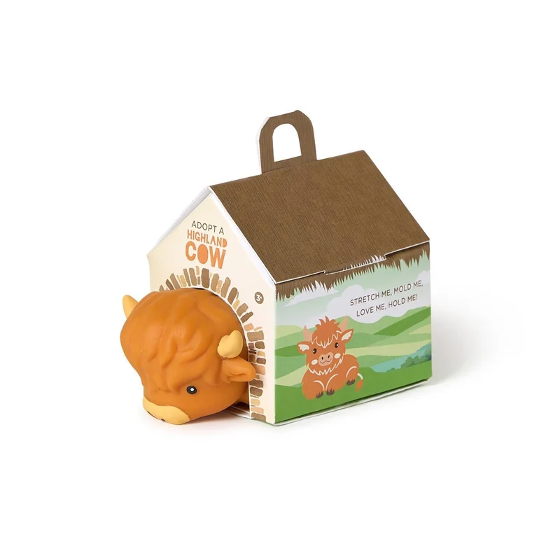 Two's Company Highland Cow Stretch & Mold Toy 24 Piece Set