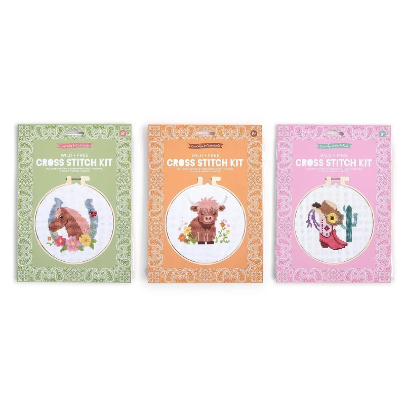 Wild & Free Cross Stitch Embroidery Craft Kit
