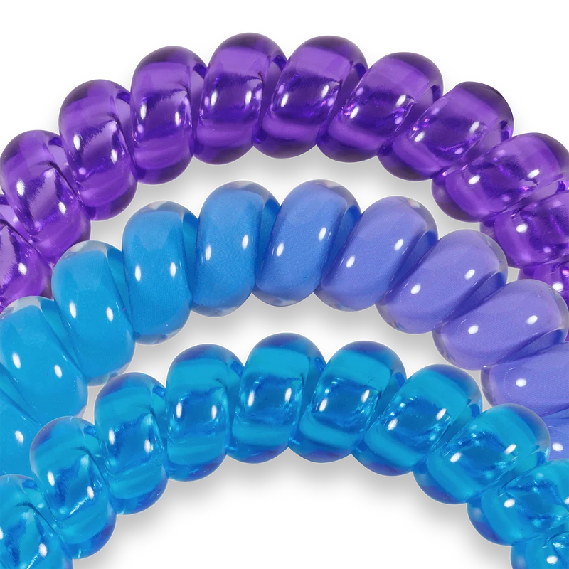TELETIES Spiral Hair Coils Large Miami Vice 3 Pack