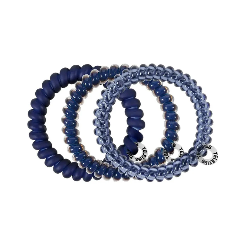 Teleties Large Hair Ties 3pk Set Nightfall Navy