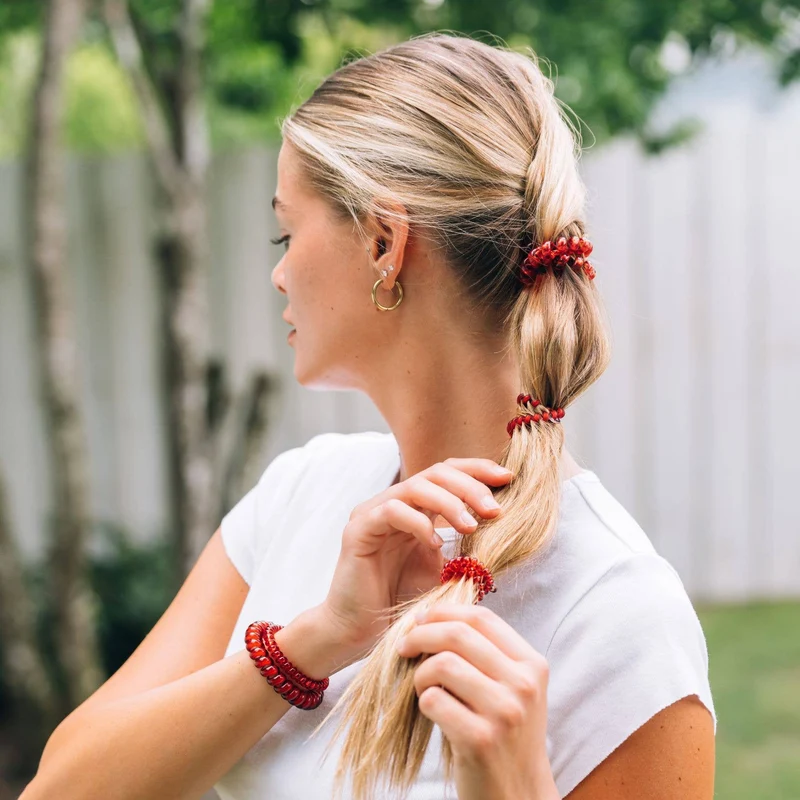 TELETIES Spiral Hair Coils Large Red Carpet Ready Hair Ties
