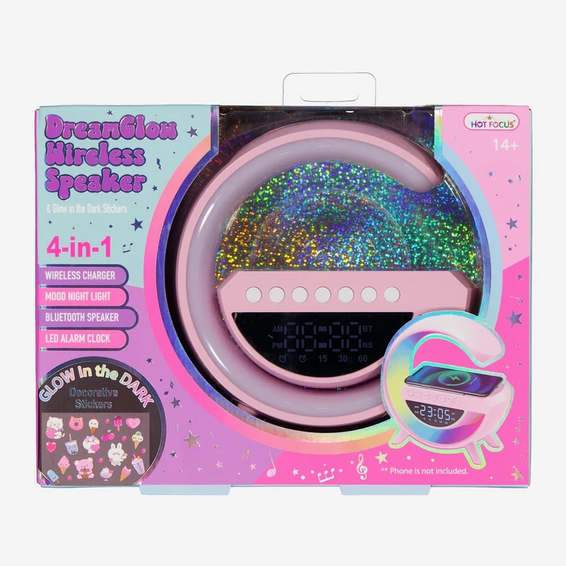HOT FOCUS DreamGlow Wireless Speaker Portable Compact Bluetooth Pink