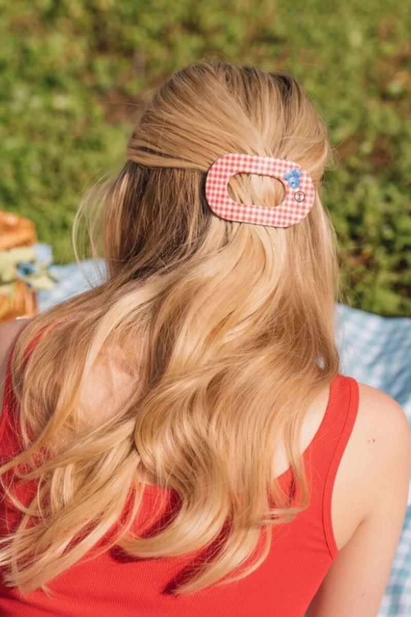 Teleties Flat Round Hair Clip Blueberry Farms Medium