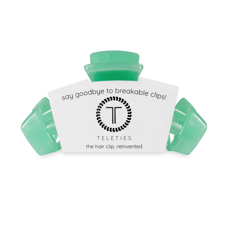 TELETIES Medium Classic Hair Clip Spring Splash Green