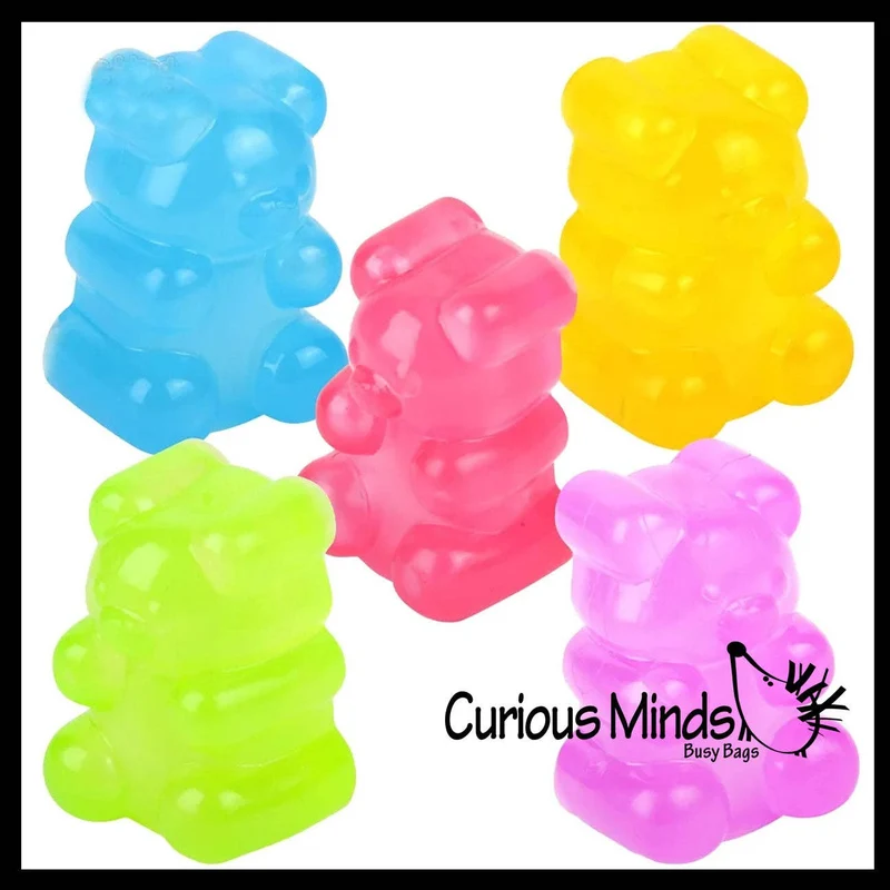 Single 1 -2" Gummy Bear Shaped Ball - Thick Glue/Gel Syrup Molasses