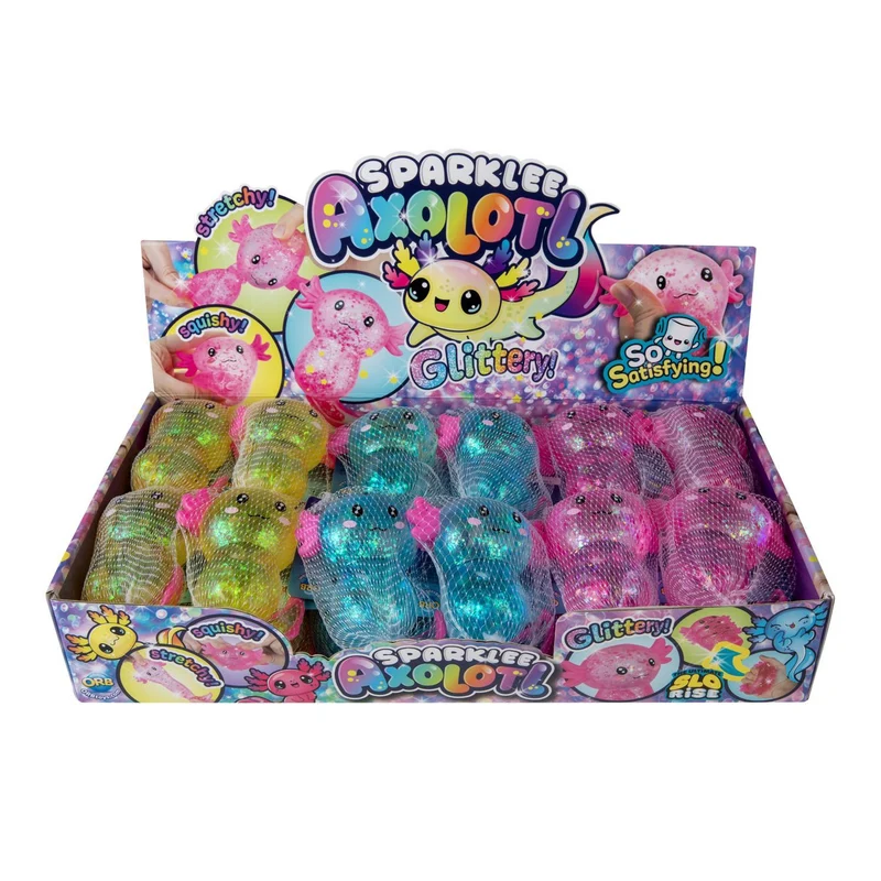 ORB Curiosities Sparklee Axolotl Squishy Toy 3 inch Assorted