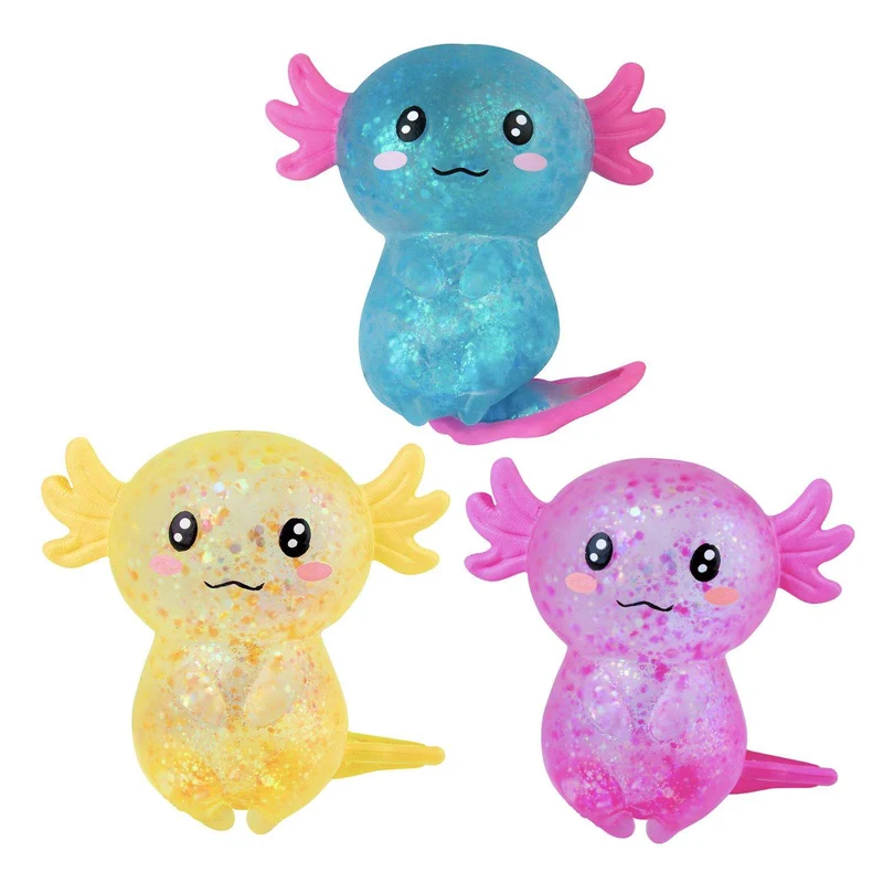 ORB Curiosities Sparklee Axolotl Squishy Toy 3 inch Assorted