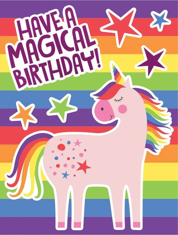 Rainbow Foil Unicorn Gift Enclosure