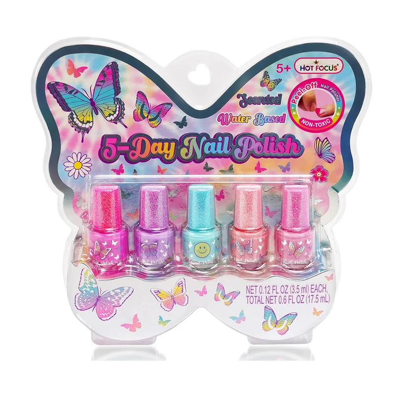 Hot Focus Tie Dye Butterfly Nail Polish Set 5 Piece