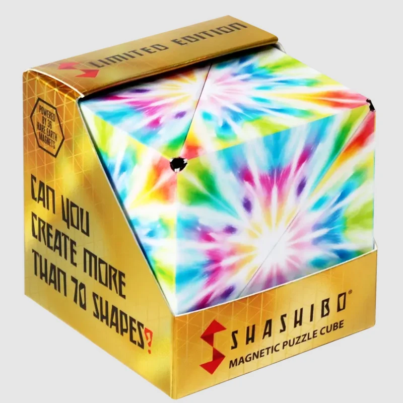 Shashibo Spring Tie Dye Magnetic Puzzle Cube - 70+ Geometric Shapes