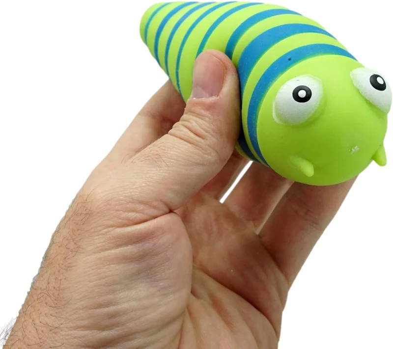 JA-RU Squishy Sensory Caterpillar Fidget Toy Stretchy Rainbow
