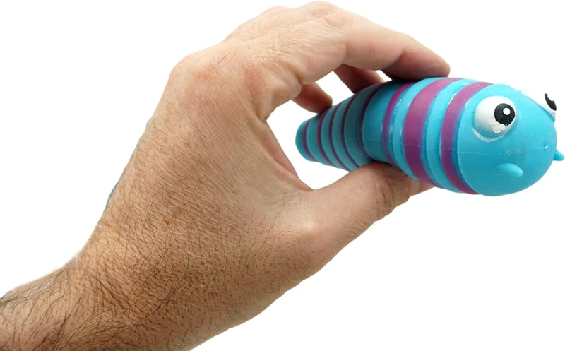JA-RU Squishy Sensory Caterpillar Fidget Toy Stretchy Rainbow