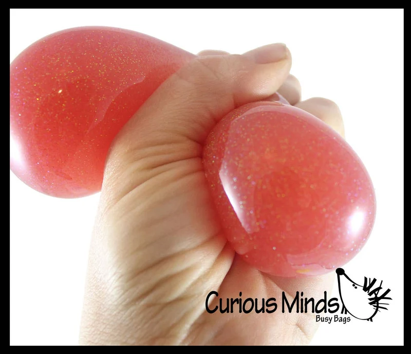 Single Big 2.5" Glitter Stress Ball - Amazing Sticky Glob Balls -
