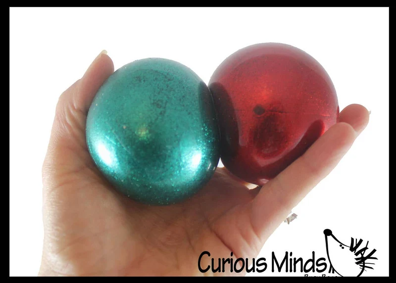 Single Metallic Glitter Thick Gel-Filled Squeeze Stress Balls -