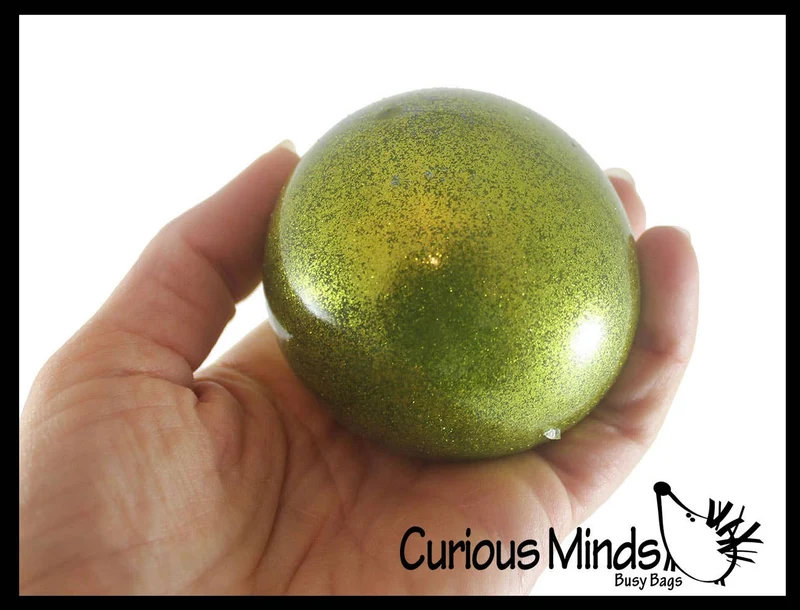 Single Metallic Glitter Thick Gel-Filled Squeeze Stress Balls -