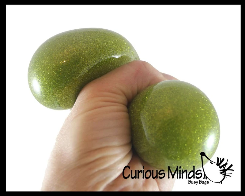 Single Metallic Glitter Thick Gel-Filled Squeeze Stress Balls -