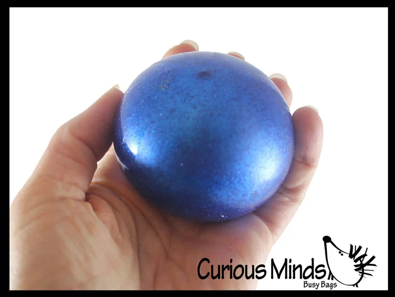 Single Metallic Glitter Thick Gel-Filled Squeeze Stress Balls -