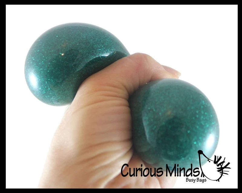 Single Metallic Glitter Thick Gel-Filled Squeeze Stress Balls -