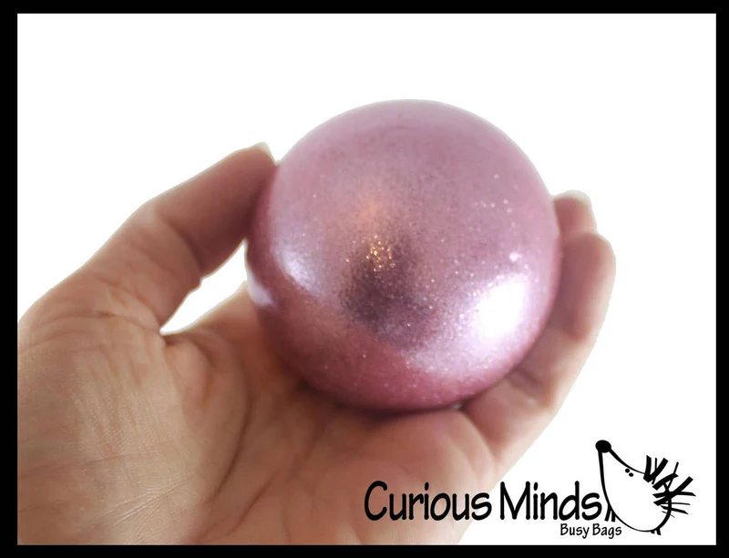 Single Metallic Glitter Thick Gel-Filled Squeeze Stress Balls -