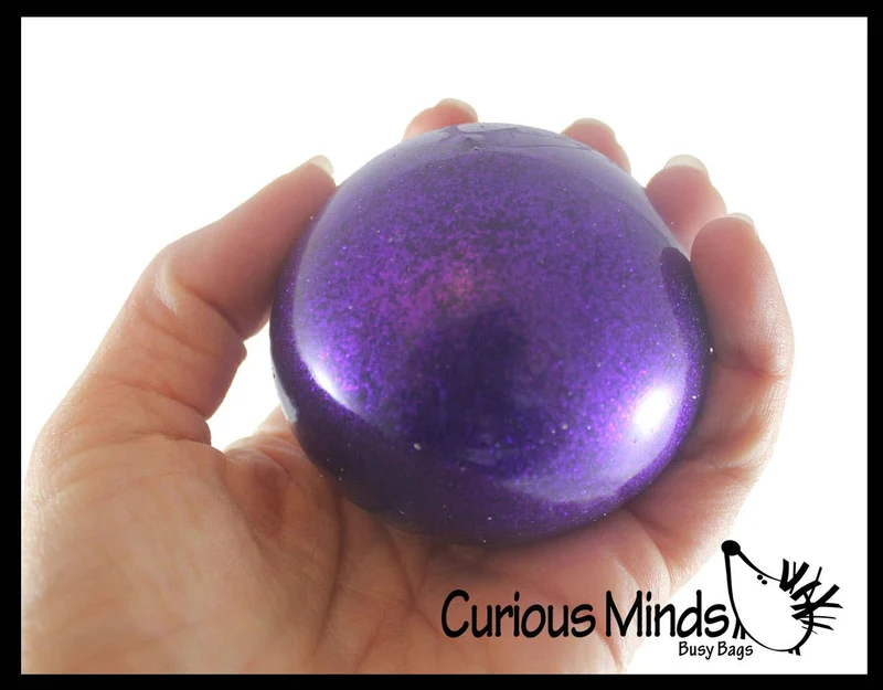 Single Metallic Glitter Thick Gel-Filled Squeeze Stress Balls -