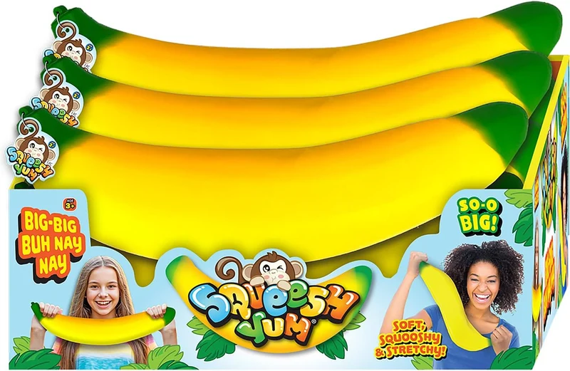 JA-RU Jumbo Stretchy Banana Squishy Toy for Sensory Stress Relief