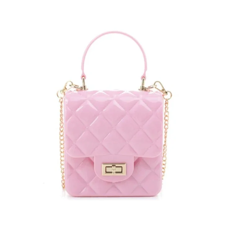 Mavi Bandz Quilted Mini Jelly Purse With Gold Chain Strap