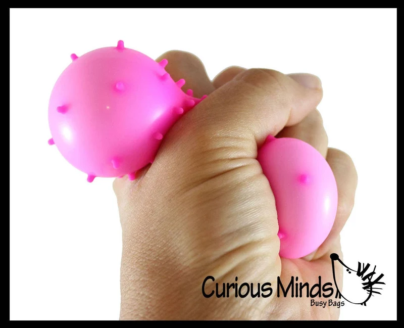 Single Spiky Bumpy Soft Doh Filled 1.7" Stress Ball - Squishy