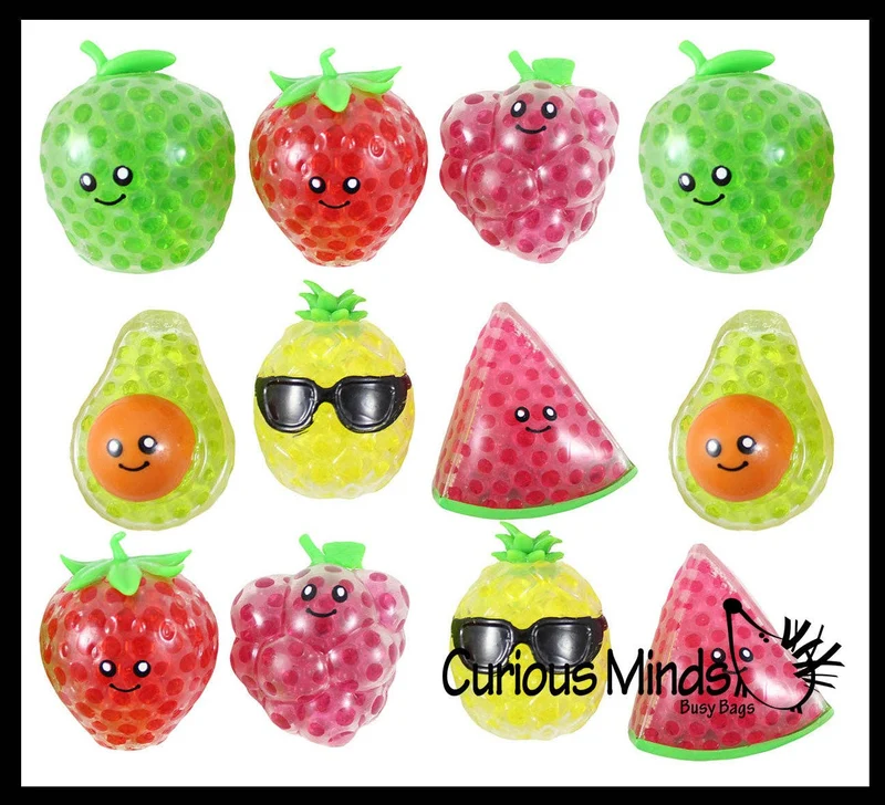 Single Small Fruit Water Bead Filled Squeeze Stress Balls