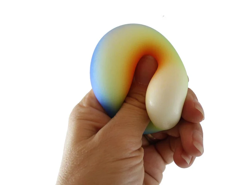 Single 1.75" Rainbow Doh Filled Stress Ball - Glob Balls Squishy OT