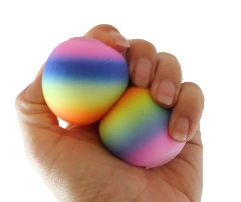 Single 1.75" Rainbow Doh Filled Stress Ball - Glob Balls Squishy OT