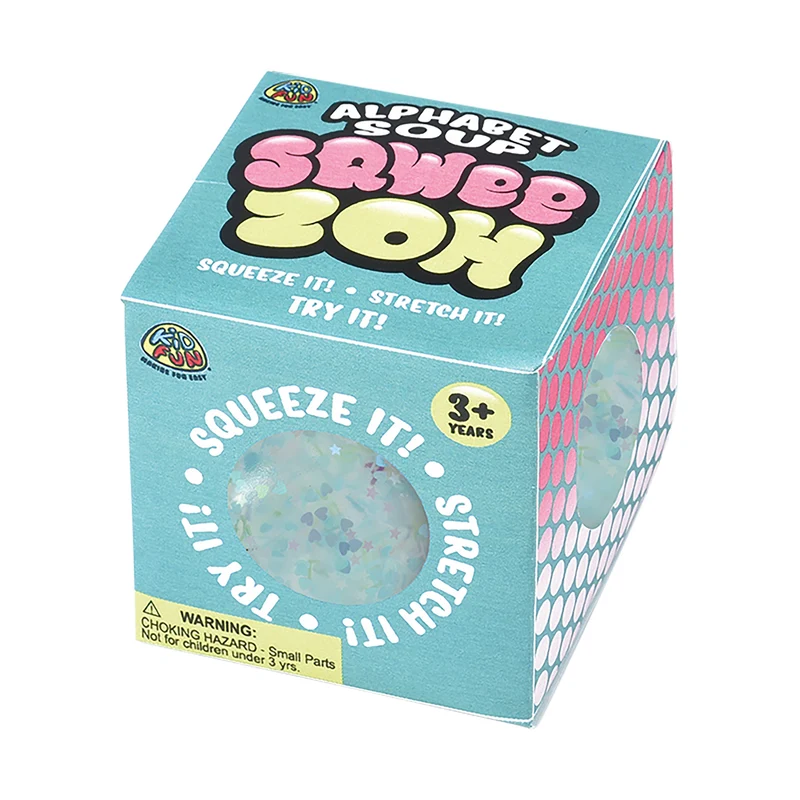 U.S. Toy Alphabet Soup Ball 2.5in Sensory Squeeze Toy