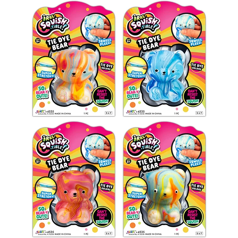 Squish Tie Dye Bear Assorted Styles