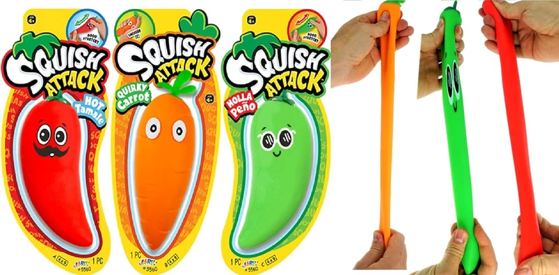 JA-RU Stretchy Carrot or Pepper Sensory Fidget Toy