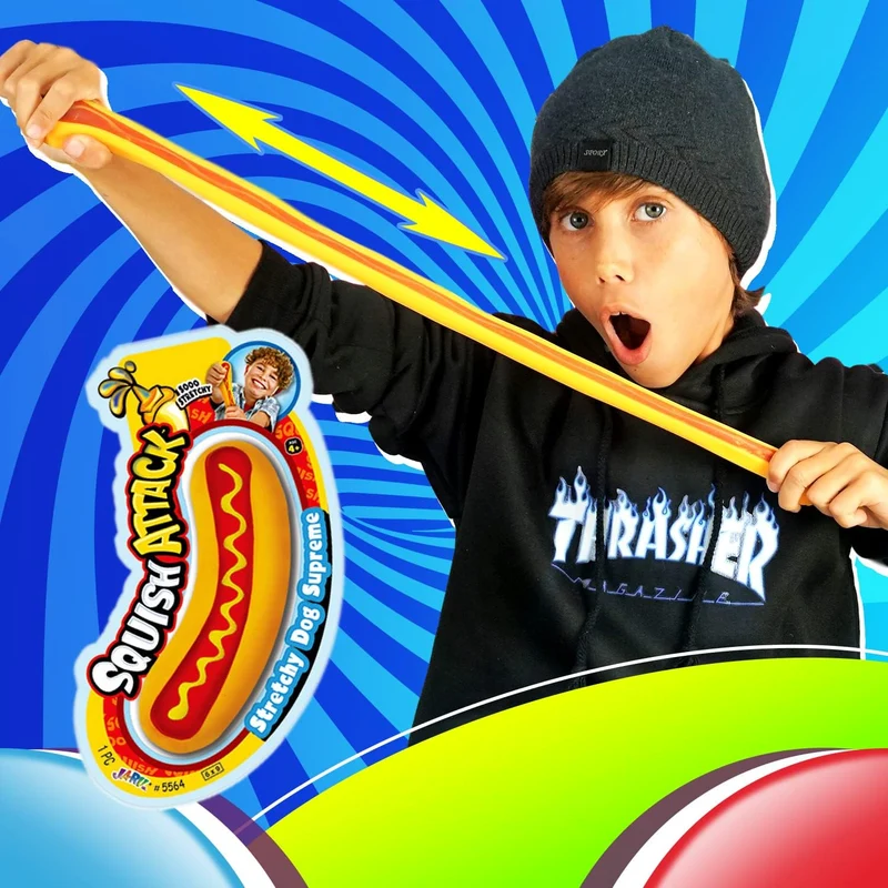 JA-RU Stretchy Hot Dog Squishy Sand Filled Novelty Stress Toy