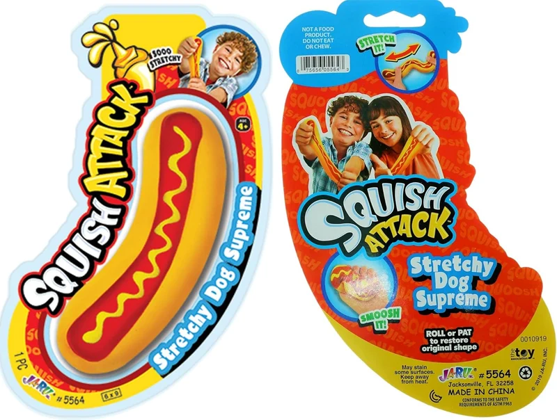JA-RU Stretchy Hot Dog Squishy Sand Filled Novelty Stress Toy