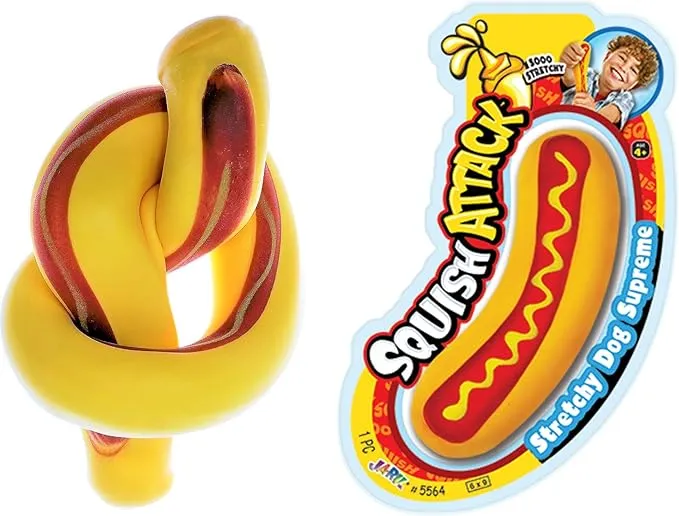 JA-RU Stretchy Hot Dog Squishy Sand Filled Novelty Stress Toy