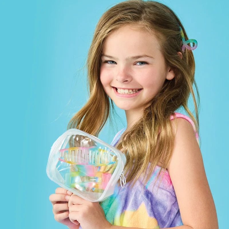 Iscream Rainbow Hair Clip Set 3 Pack in Pouch