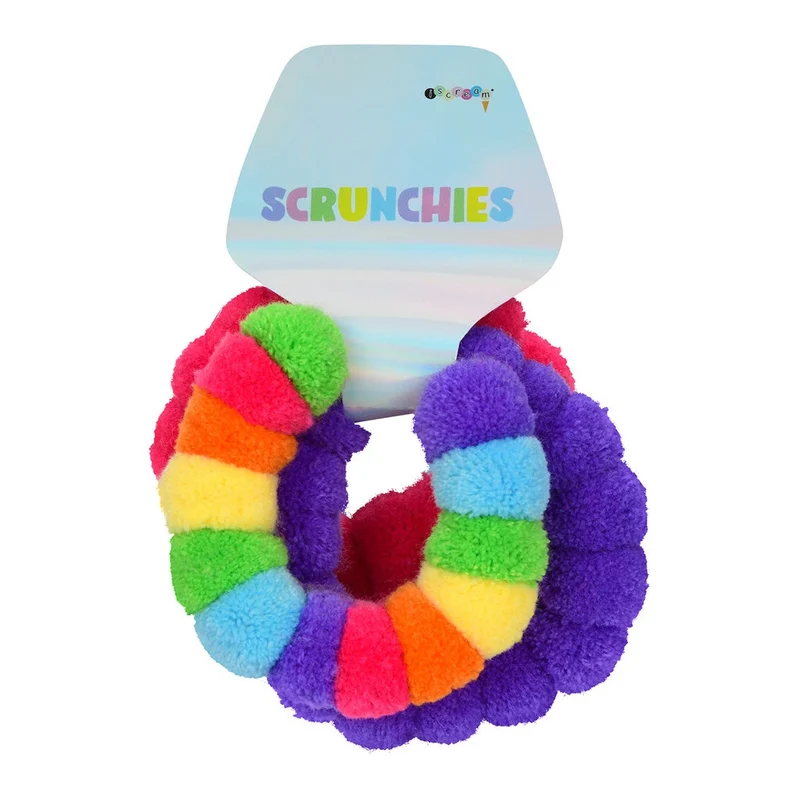 Iscream Pom-Poms Faux Fur Scrunchie Set 3 Pack