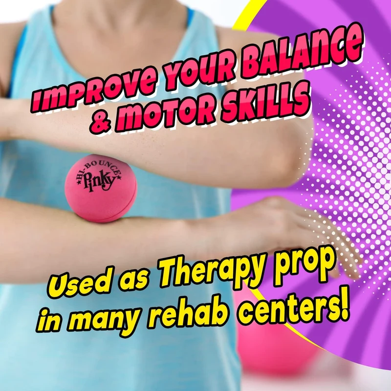 JA-RU Hi-Bounce Pinky Ball for Kids, Adults, and Therapy