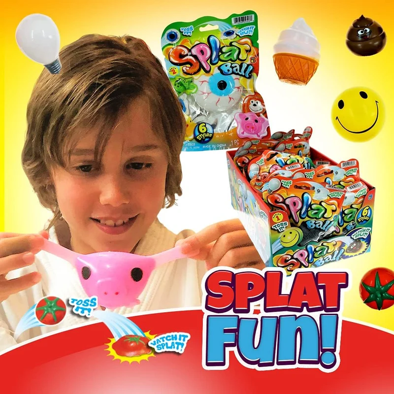 JA-RU Squishy Splat Ball Sensory Fidget Toy for Stress Relief