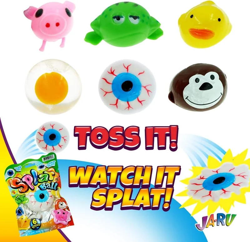 JA-RU Squishy Splat Ball Sensory Fidget Toy for Stress Relief