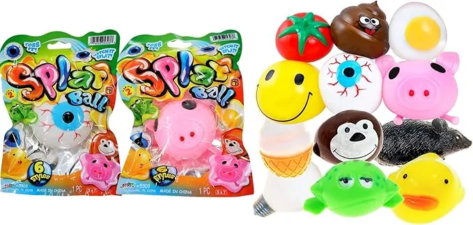 JA-RU Squishy Splat Ball Sensory Fidget Toy for Stress Relief