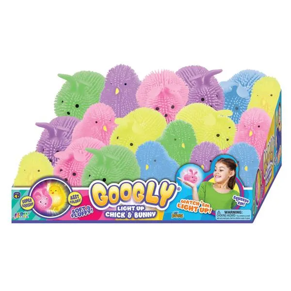 Googly Light Up Chick & Bunny Easter Figurine Assorted Colors