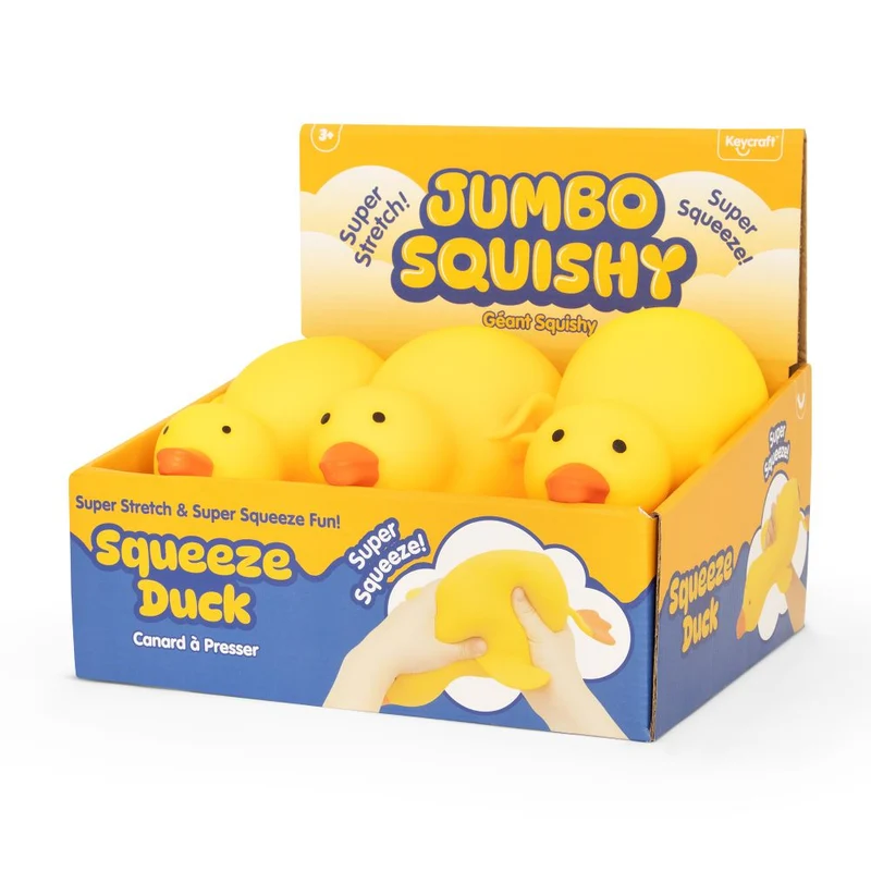 Jumbo Slow Rising Duck Squishy Sensory Stress Relief Toy Laying Down