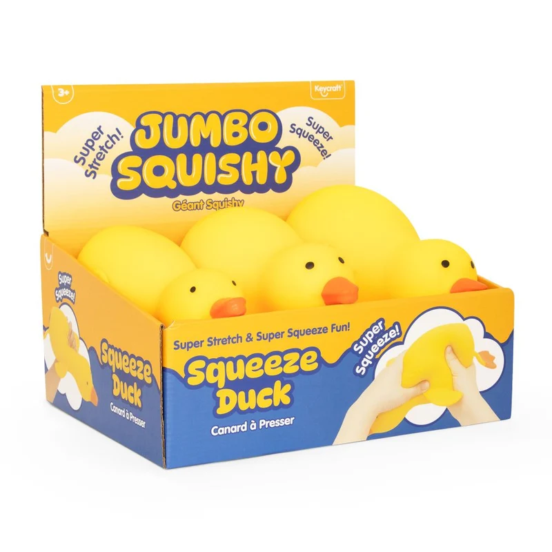 Jumbo Slow Rising Duck Squishy Sensory Stress Relief Toy Laying Down