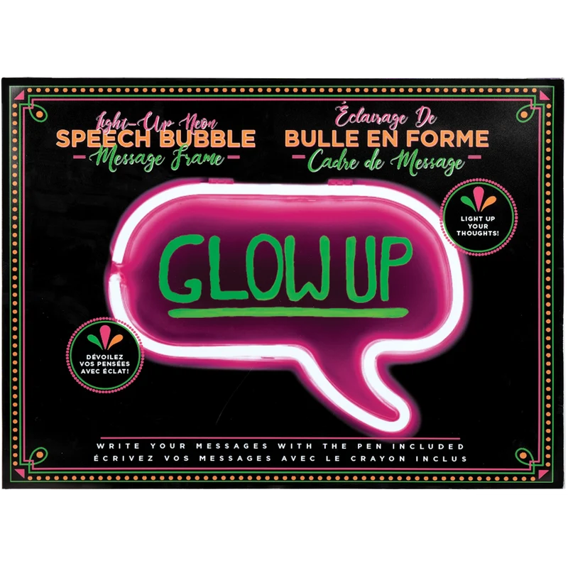 Neon Speech Bubble Message Light Frame