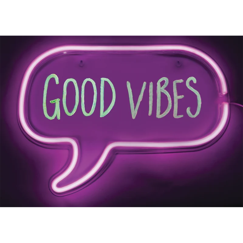 Neon Speech Bubble Message Light Frame